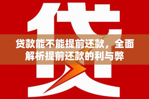 玉门贷款能不能提前还款，全面解析提前还款的利与弊