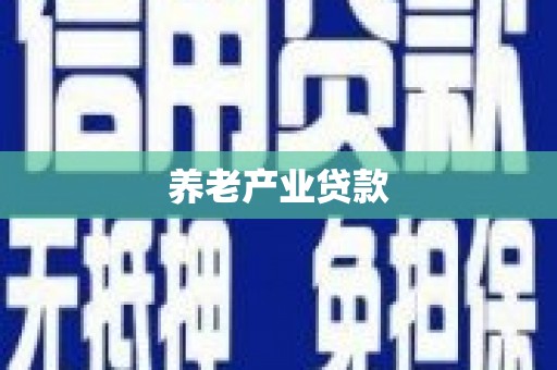 玉门养老产业贷款